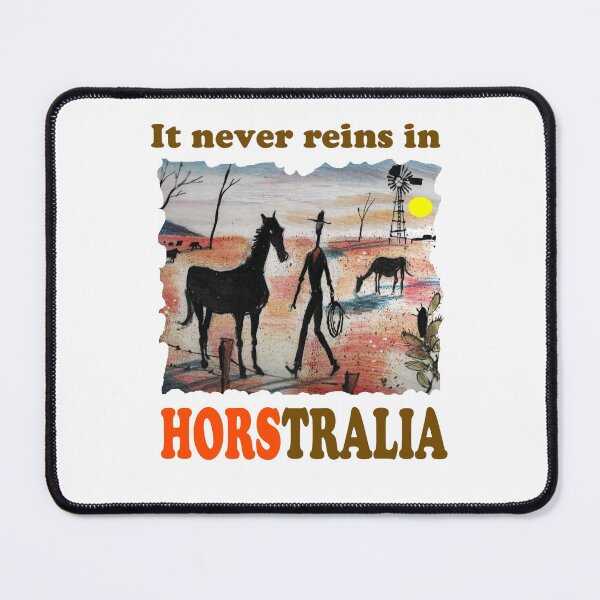 Item preview, It never Reins in Horstralia Funny Horse Art designed and sold by Al Benge - NZ & Australian Art.