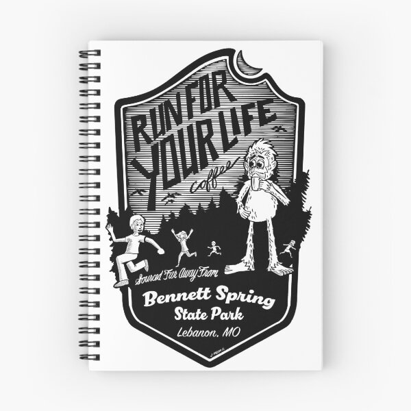 Item preview, Run For Your Life Coffee in Bennett Spring State Park in Missouri designed and sold by John Morris Illustration.