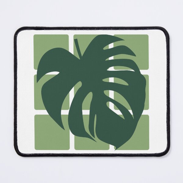 Item preview, Oversized Monstera Leaf on Green Grid Modern Botanical designed and sold by HYPNK.