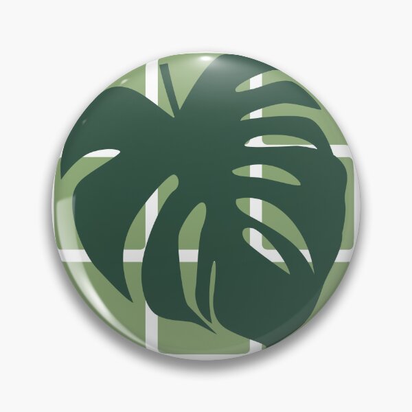 Item preview, Oversized Monstera Leaf on Green Grid Modern Botanical designed and sold by HYPNK.