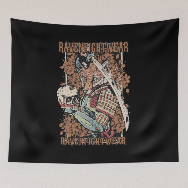 Item preview, Kitsune Warrior Fox Samurai with Katana and Skull designed and sold by TypoEmporium.