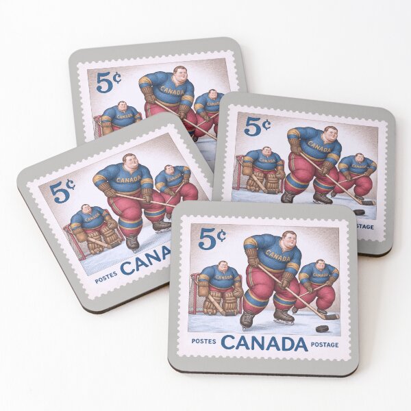 Item preview, Vintage Canadian Hockey Postage Stamp – Retro Ice Hockey Art designed and sold by retrographics.