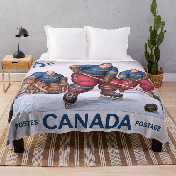 Item preview, Vintage Canadian Hockey Postage Stamp – Retro Ice Hockey Art designed and sold by retrographics.