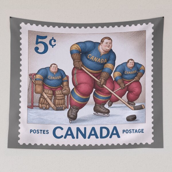 Item preview, Vintage Canadian Hockey Postage Stamp – Retro Ice Hockey Art designed and sold by retrographics.