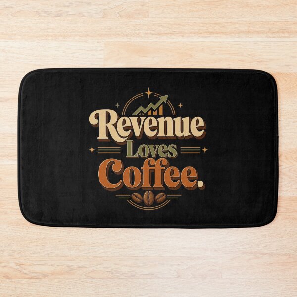 Item preview, Revenue Loves Coffee. | Funny Business & Coffee Retro Typography Design designed and sold by Irene Catchmind.