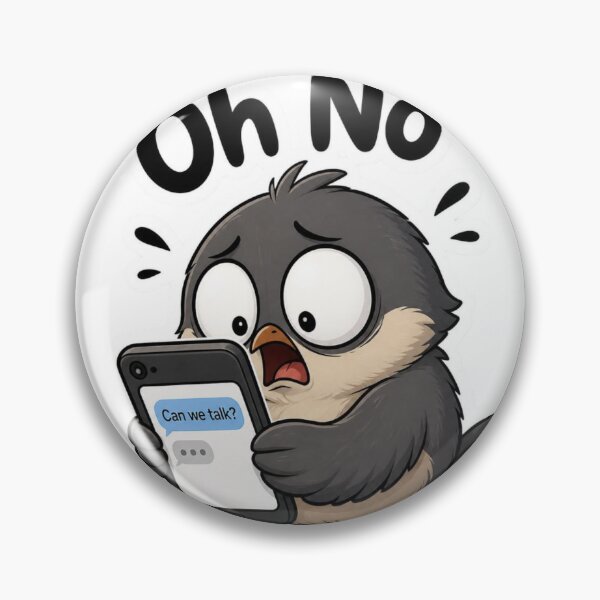 Item preview, Oh No Can We Talk Funny Shocked Bird Meme designed and sold by redblink store.