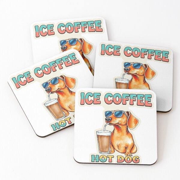 Item preview, Funny Dachshund Iced Coffee Summer Hot Dog Dachshund Lover Graphic designed and sold by LavIsInTheAir.