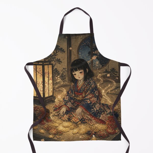 Item preview, Lucky Zashiki Warashi Ukiyo-e | Japanese Good Fortune Spirit Art Print designed and sold by vekotpu.