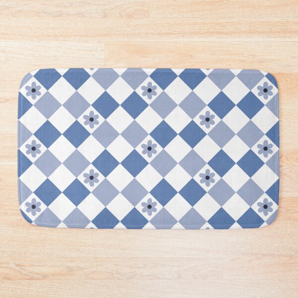 Item preview, Blue flower checkboard patern designed and sold by xStarGazerx.