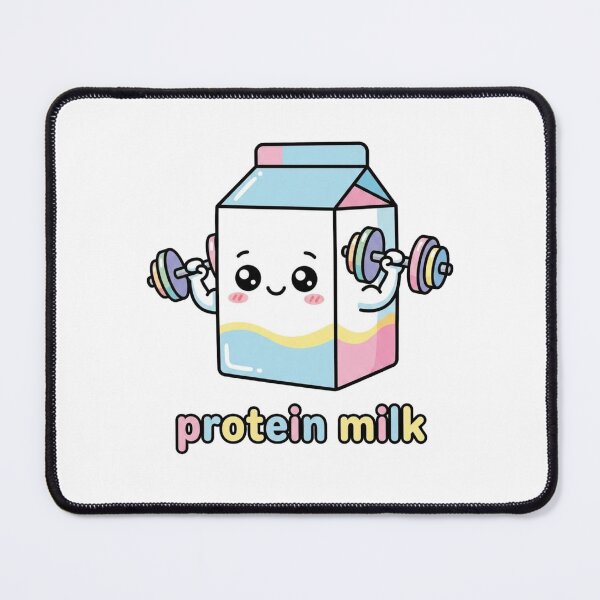 Item preview, Cute Protein Milk Kawaii PNG | Adorable Fitness Milk Carton Cartoon clipart designed and sold by morning sun.