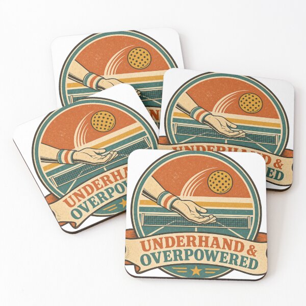 Item preview, Underhand and Overpowered Retro Padel Badge designed and sold by BoosterShop.