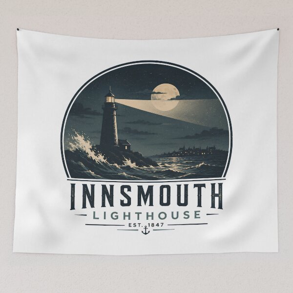 Item preview, Innsmouth Lighthouse Vintage Coastal Badge | Lovecraft Horror Harbor Design designed and sold by Extravanganzza.