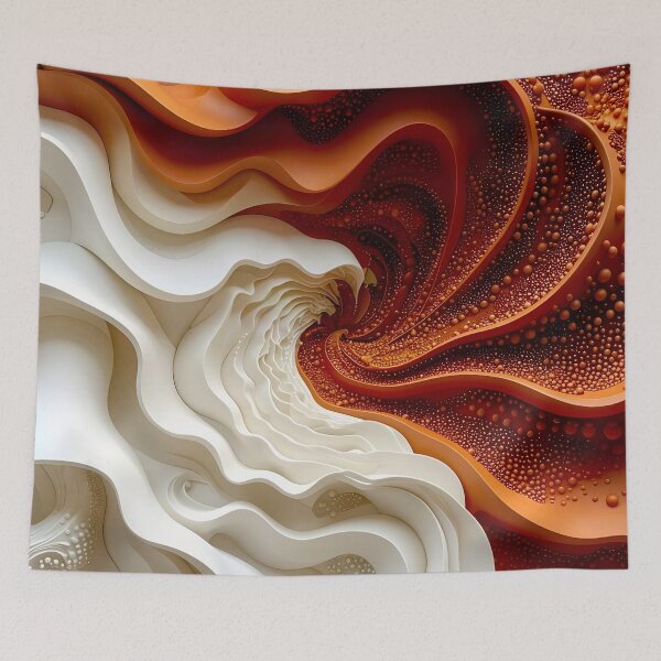 Item preview, Dynamic Swirls of Color in Copper and White designed and sold by Vicky Brago-Mitchell®.