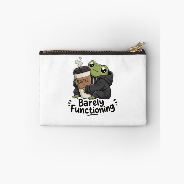 Item preview, Barely Functioning Cute Frog Coffee Meme designed and sold by redblink store.