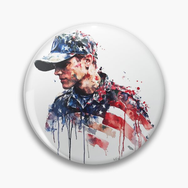 Item preview, Artistic Soldier Portrait with Flag designed and sold by Chris Art Printing.