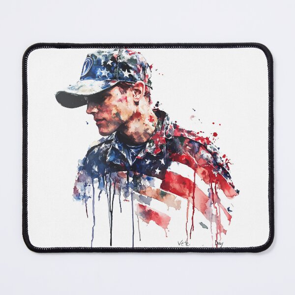 Item preview, Artistic Soldier Portrait with Flag designed and sold by Chris Art Printing.