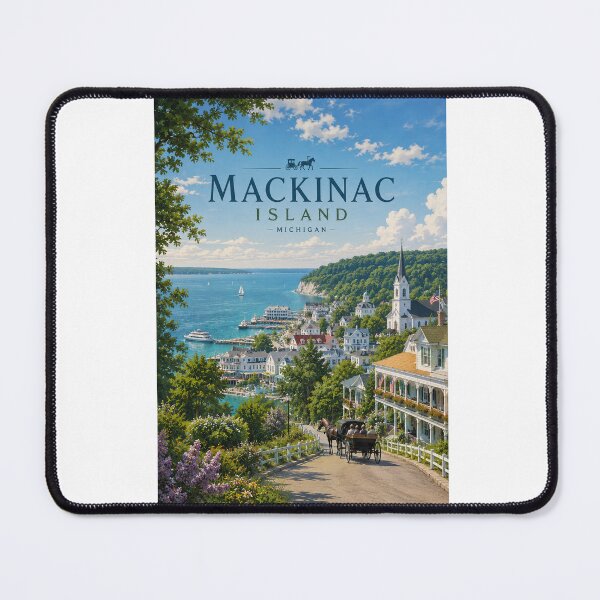 Item preview, Mackinac Island Michigan Harbor and Victorian Waterfront designed and sold by Aryabek.