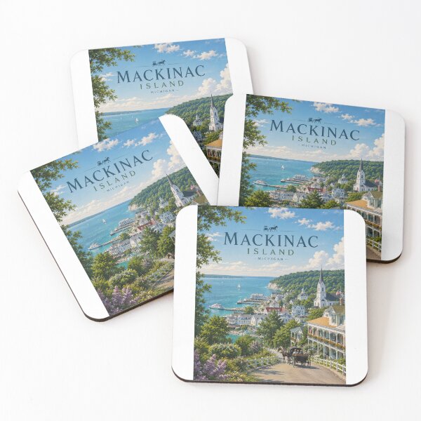 Item preview, Mackinac Island Michigan Harbor and Victorian Waterfront designed and sold by Aryabek.
