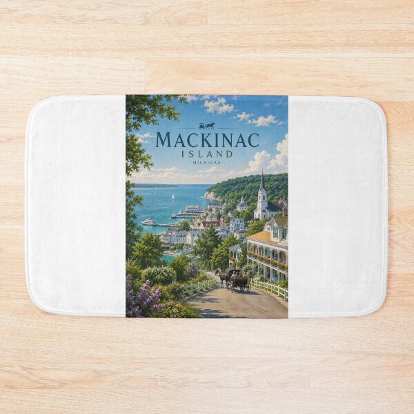 Item preview, Mackinac Island Michigan Harbor and Victorian Waterfront designed and sold by Aryabek.