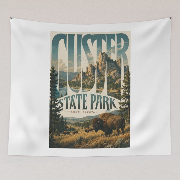 Item preview, Custer State Park Black Hills South Dakota Bison Landscape designed and sold by Aryabek.