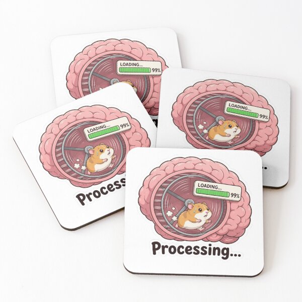 Item preview, Processing Loading 99% Hamster Brain Meme designed and sold by redblink store.