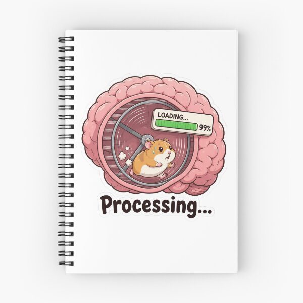 Item preview, Processing Loading 99% Hamster Brain Meme designed and sold by redblink store.
