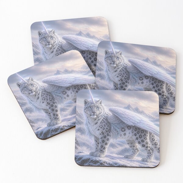 Item preview, Winged Snow Leopard Alicorn - Crystal Mountains designed and sold by FantasyHybrids.