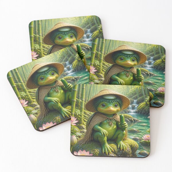 Item preview, Cute Kappa – Japanese River Spirit | Enchanting Yokai Fantasy Art designed and sold by vekotpu.