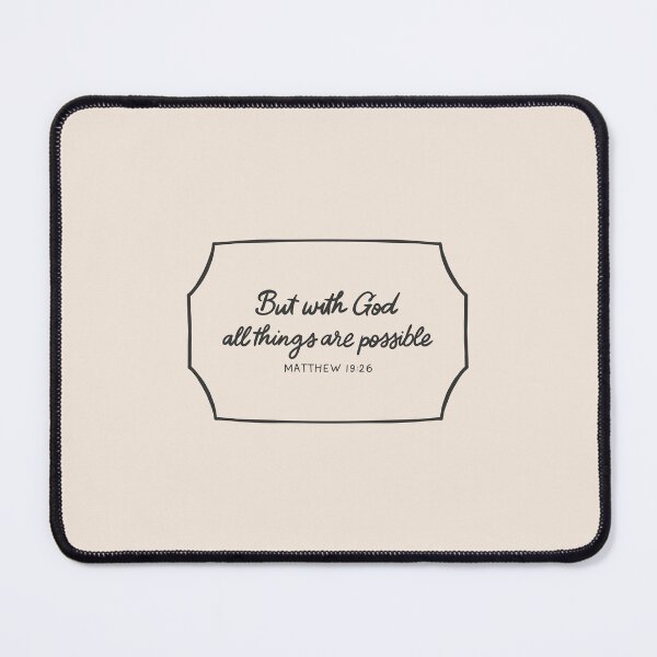 Item preview, But With God All Things Are Possible Matthew 19:26 Minimalistic Christian Bible Study Decor designed and sold by oneofthesedayys.