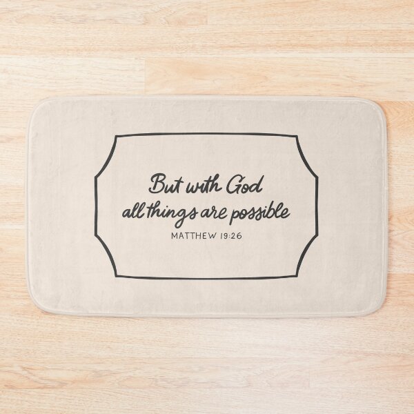 Item preview, But With God All Things Are Possible Matthew 19:26 Minimalistic Christian Bible Study Decor designed and sold by oneofthesedayys.