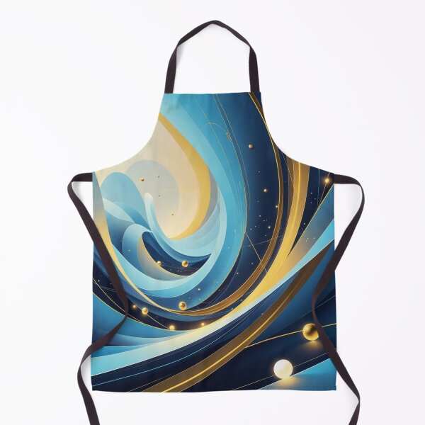 Item preview, Abstract Blue & Gold Geometric Digital Art | Futuristic Cosmic Wall Art designed and sold by semenol.