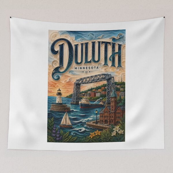 Item preview, Duluth Aerial Lift Bridge and Lake Superior Minnesota designed and sold by Aryabek.
