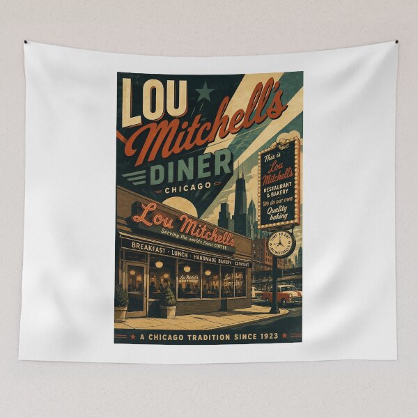 Item preview, Lou Mitchell's Diner Chicago Illinois Historic Landmark designed and sold by Aryabek.