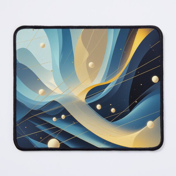 Item preview, Futuristic Abstract Blue & Gold Cosmic Geometry | Contemporary Digital Art designed and sold by semenol.