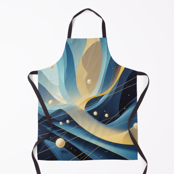 Item preview, Futuristic Abstract Blue & Gold Cosmic Geometry | Contemporary Digital Art designed and sold by semenol.