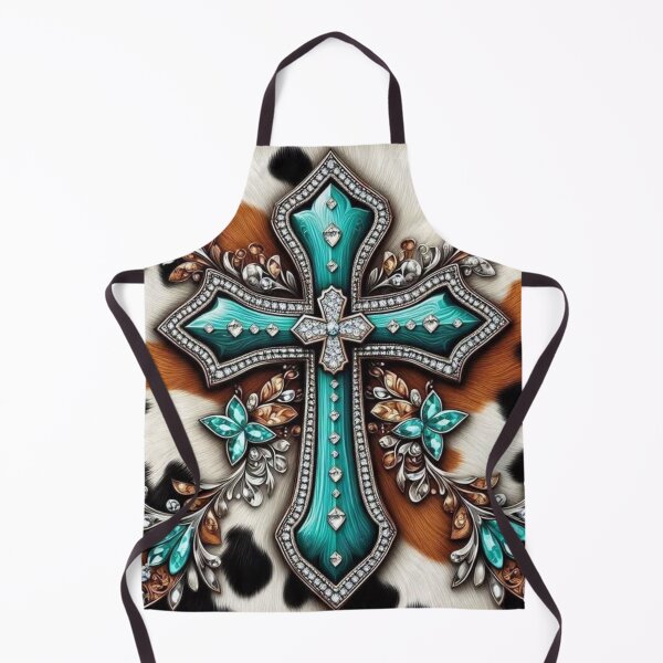 Item preview, Western Cowhide Turquoise Cross designed and sold by INKRebelGraphic.