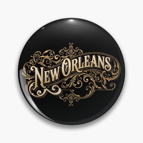 Item preview, New Orleans Black & Gold Ornamental Typography designed and sold by castillomiami.