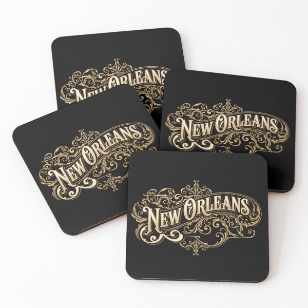Item preview, New Orleans Black & Gold Ornamental Typography designed and sold by castillomiami.