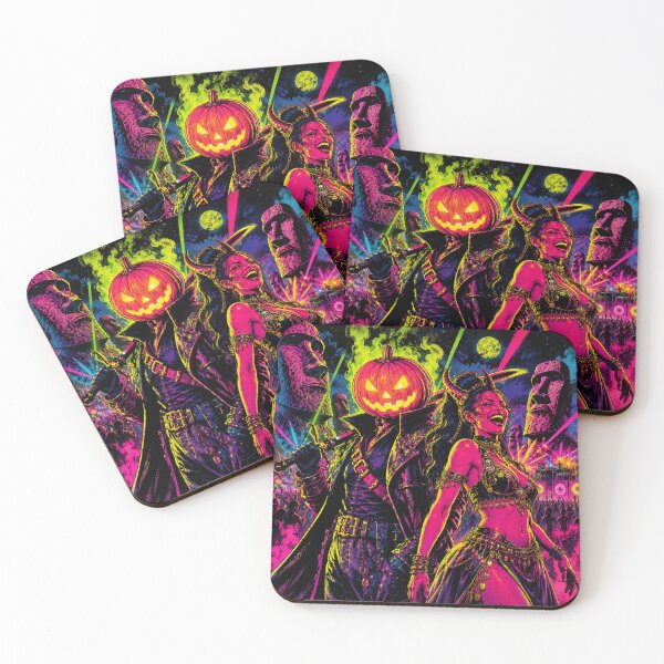 Item preview, Headless Horseman Laughing Demon Queen - Mid-Century Halloween Rave Art designed and sold by TheHorsemanRidesAgain.