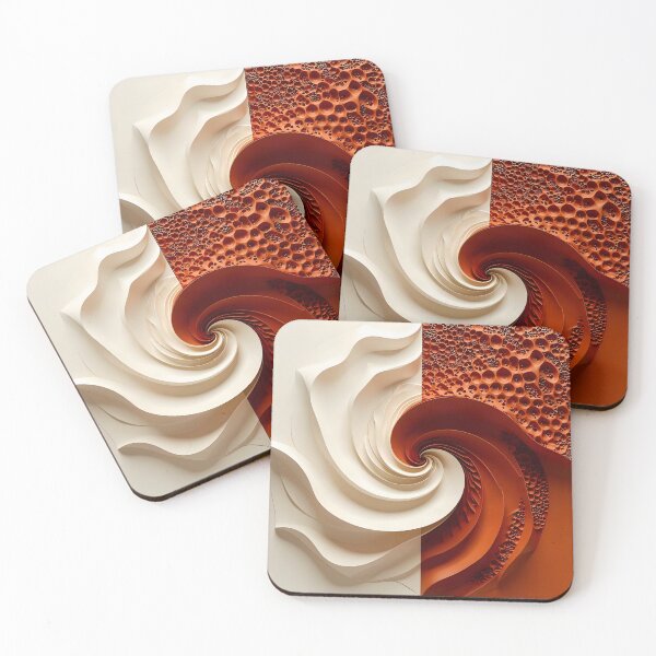 Item preview, Curved Geometric Designs in Orange and White designed and sold by Vicky Brago-Mitchell®.