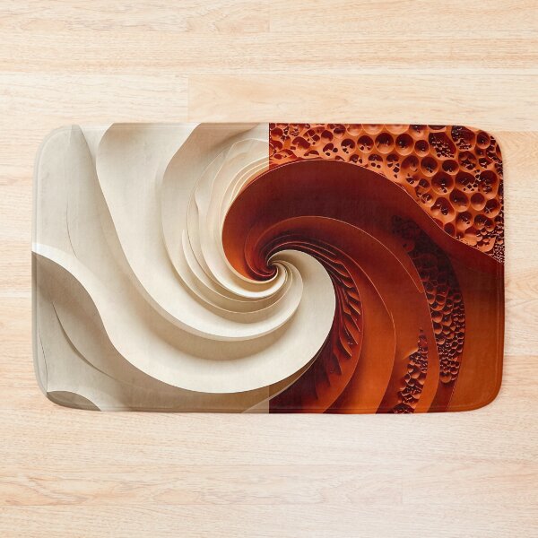 Item preview, Curved Geometric Designs in Orange and White designed and sold by Vicky Brago-Mitchell®.