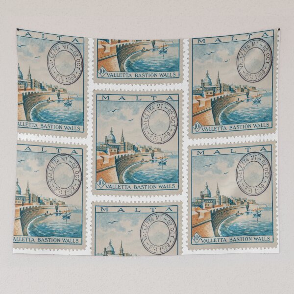 Item preview, Valletta Malta Fortress Walls Grand Harbour Stamp Sticker designed and sold by stickercuffs.