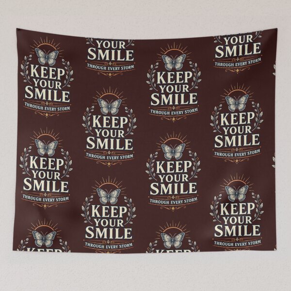Item preview, Keep Your Smile Through Every Storm – Elegant Butterfly Motivation designed and sold by NinaCreator.