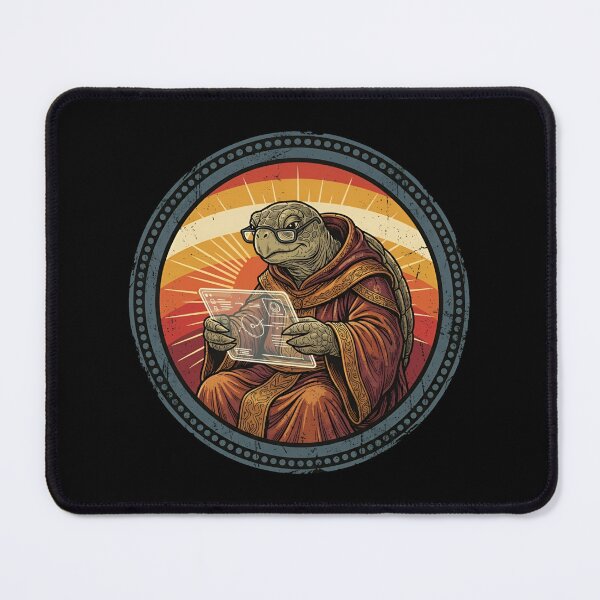 Item preview, Retro Medieval Scholar Sea Turtle Vintage Badge designed and sold by DuckOddity.