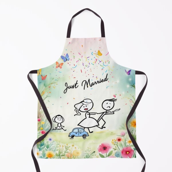 Item preview, Just Married Stick Figures Wedding Art Print designed and sold by XDesignStudio.