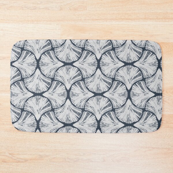 Item preview, ​Navy Blue Ginkgo Fan Art Deco Pattern designed and sold by ​Jyoti Digital Artist.