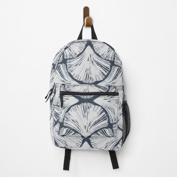 Item preview, Navy Blue Ginkgo Fan Art Deco Pattern designed and sold by Jyoti Digital Artist.