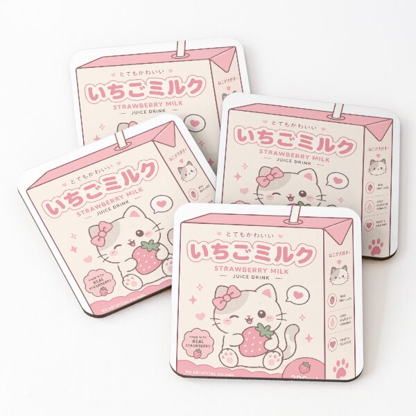 Item preview, Kawaii Strawberry Cat Milk Box designed and sold by KingOfRockk.