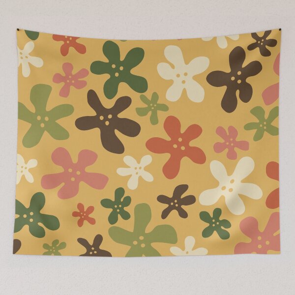 Item preview, Trippy Retro Flowers Yellow, green, and pink designed and sold by jehb.creative.