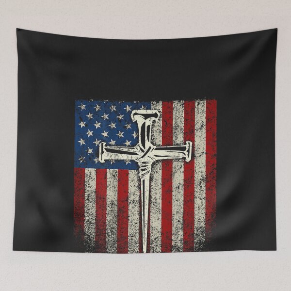 Item preview, American US Flag Cross Christian Religious designed and sold by CriseldaBruning.